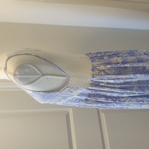 New! Free people slip on boho-chick tier  cornflower combo maxi dress sz S lilac - Picture 9 of 15